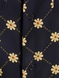 Silk Pajama Shirt Daisies Print