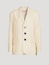 Wool Blazer Pinstripe Print