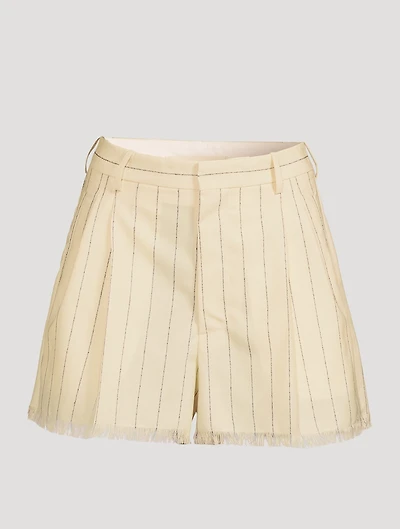 Wool Shorts Pinstripe Print