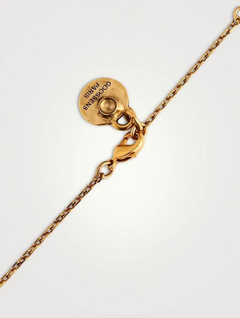 24K Gold Plated Talisman Mini Libra Medallion Necklace With Turquoise