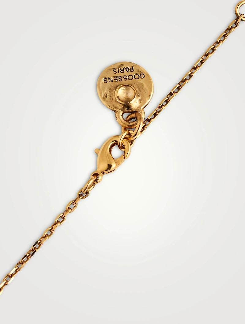 24K Gold Plated Talisman Mini Gemini Medallion Necklace With Turquoise