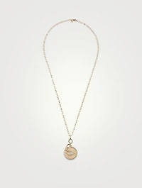 14K Gold Evil Eye Lock Pendant Necklace With Diamonds