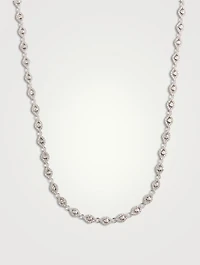 14K White Gold Evil Eye Necklace With Diamonds