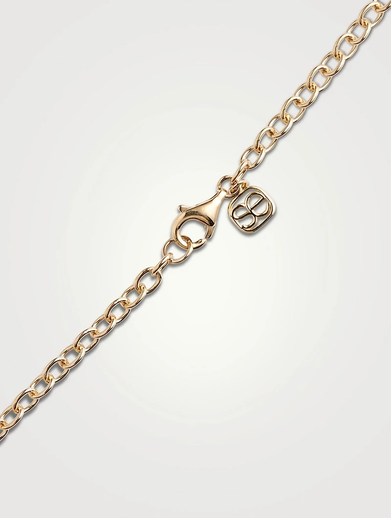 Large 14K Gold Rainbow Evil Eye Necklace With Turquoise