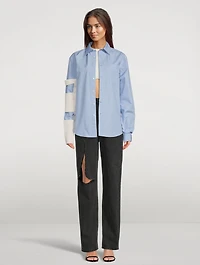 Asymmetric-Sleeve Cotton Shirt