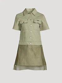 Double-Layered Denim Shirt Dress
