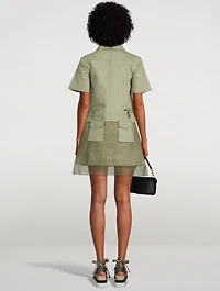 Double-Layered Denim Shirt Dress