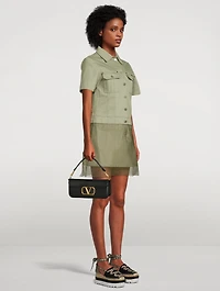 Double-Layered Denim Shirt Dress