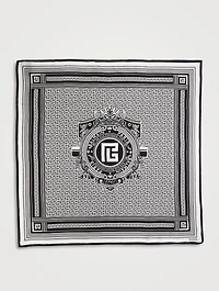 Silk Monogram Crest Scarf