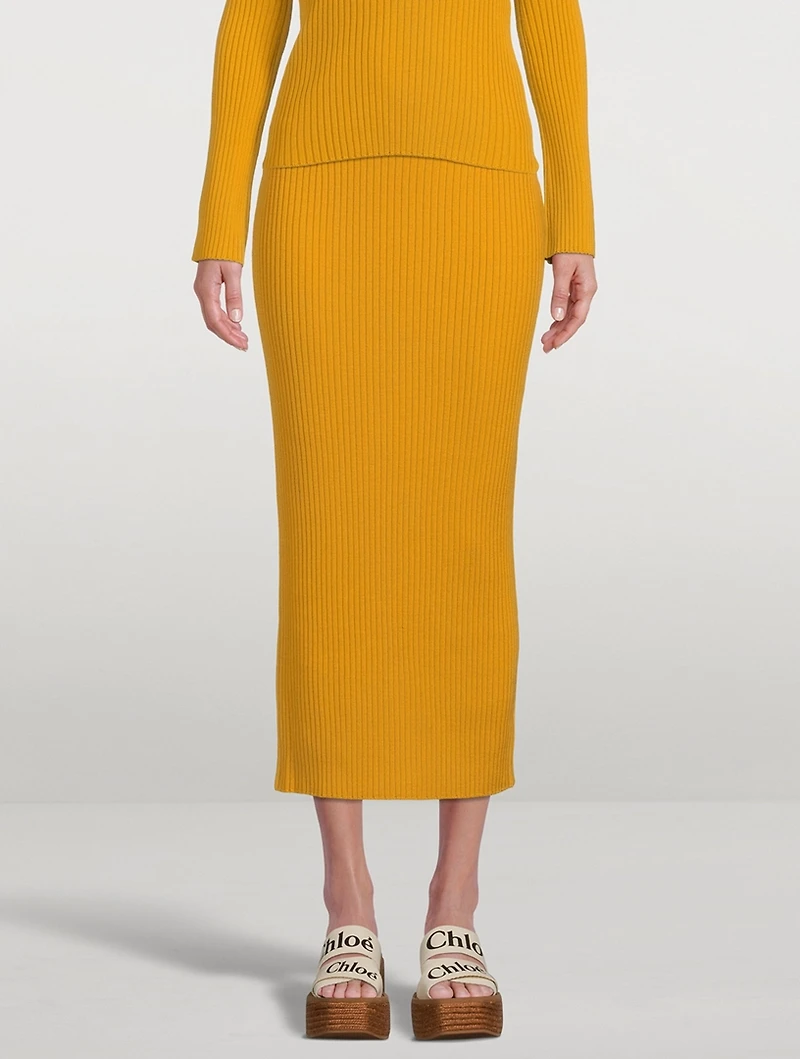 Wool And Cashmere Knit Tube Skirt