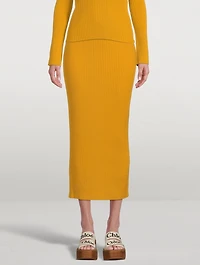 Wool And Cashmere Knit Tube Skirt
