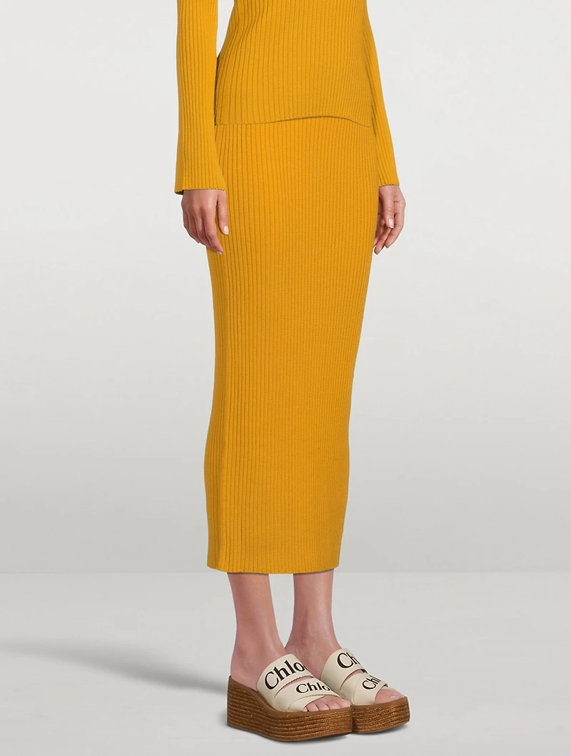Wool And Cashmere Knit Tube Skirt