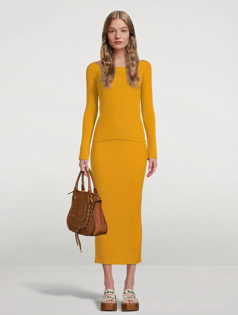 Wool And Cashmere Knit Tube Skirt