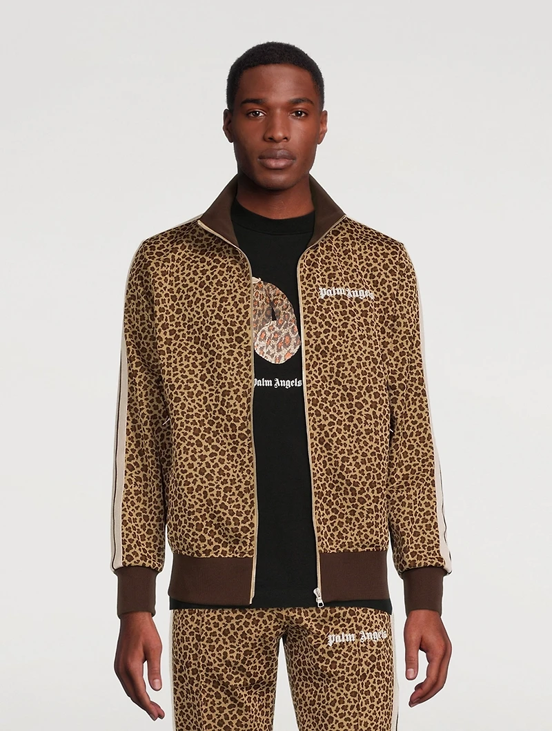 Leopard Jacquard Track Jacket
