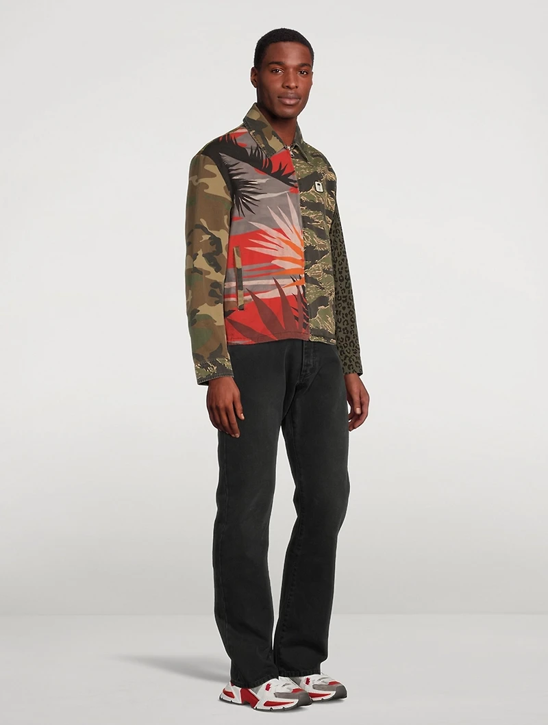 Mixed Prints Coach Military Jacket