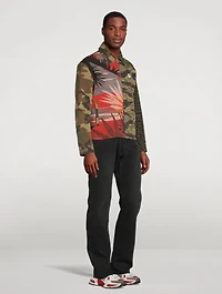 Mixed Prints Coach Military Jacket