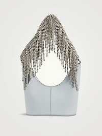 Crystal Fringe Bean Leather Bag