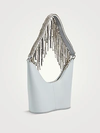 Crystal Fringe Bean Leather Bag