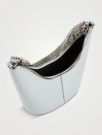 Crystal Fringe Bean Leather Bag