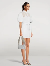 Crystal Fringe Bean Leather Bag