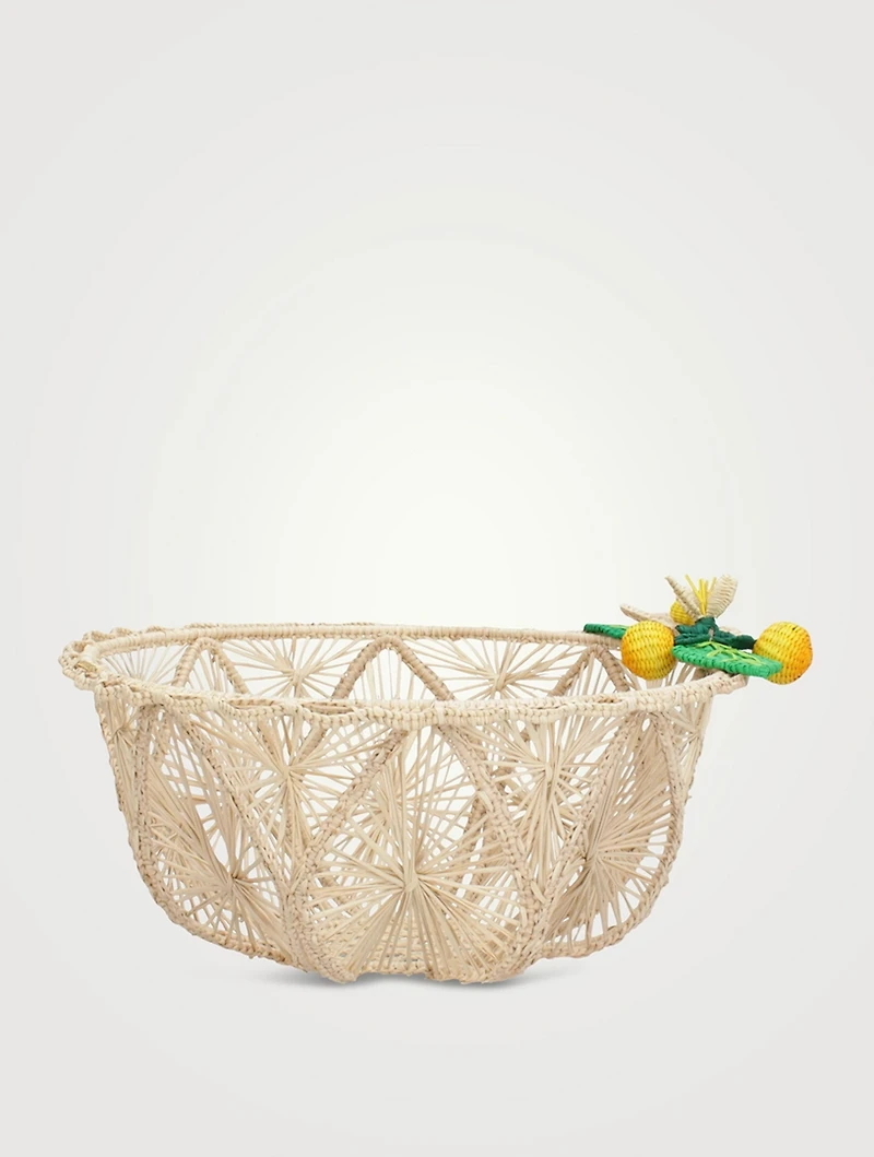 Orange Market Raffia Bread Basket