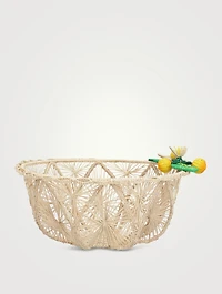 Orange Market Raffia Bread Basket
