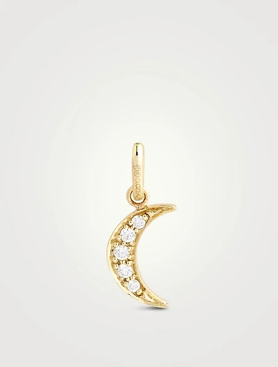 Moon 18K Gold Pendant With Diamonds