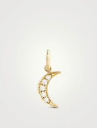 Moon 18K Gold Pendant With Diamonds