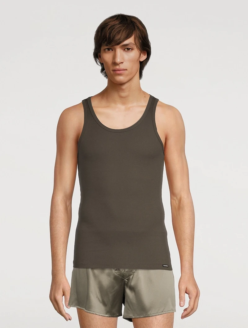Cotton Stretch Ribbed Tank Top