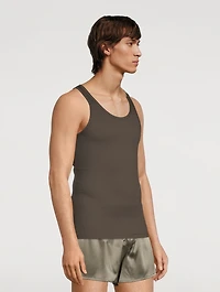 Cotton Stretch Ribbed Tank Top
