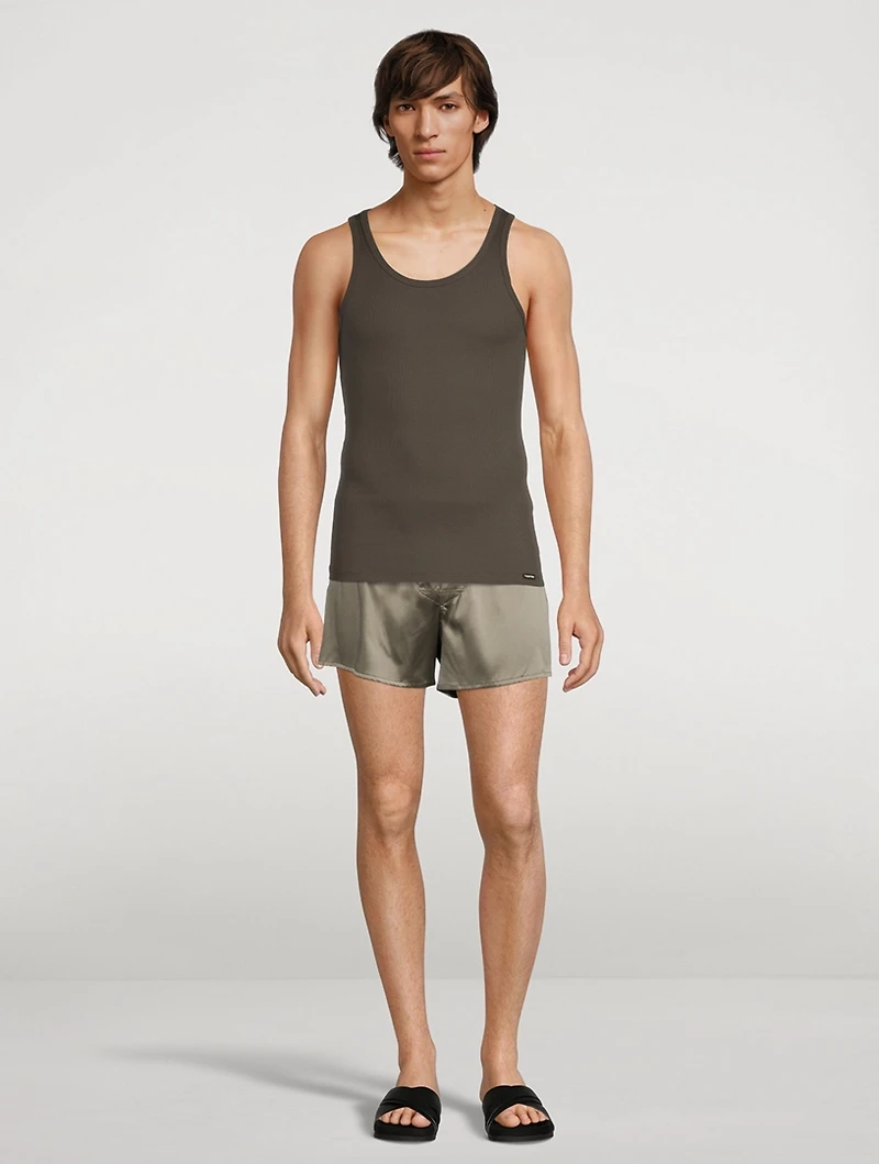 Cotton Stretch Ribbed Tank Top