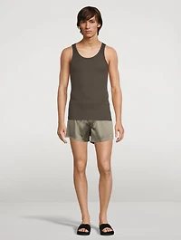 Cotton Stretch Ribbed Tank Top