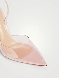 Ribbon d'Orsay Plexi And Leather Slingback Pumps