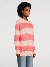 Mohair-Blend Distressed Sweater
