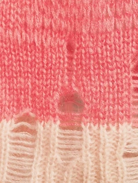 Mohair-Blend Distressed Sweater