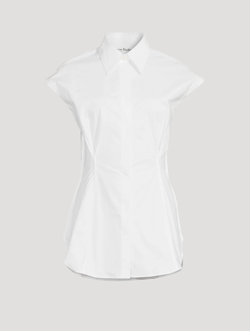 Cotton Poplin Sleeveless Shirt