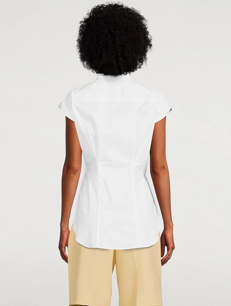 Cotton Poplin Sleeveless Shirt