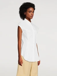 Cotton Poplin Sleeveless Shirt