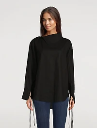 Ribbon Cotton Shirt