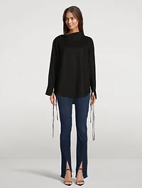 Ribbon Cotton Shirt