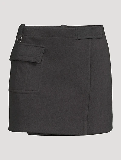 Heavy Crepe Mini Wrap Skirt
