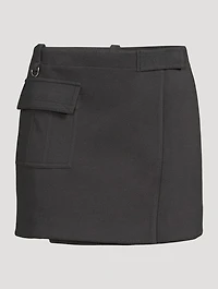 Heavy Crepe Mini Wrap Skirt