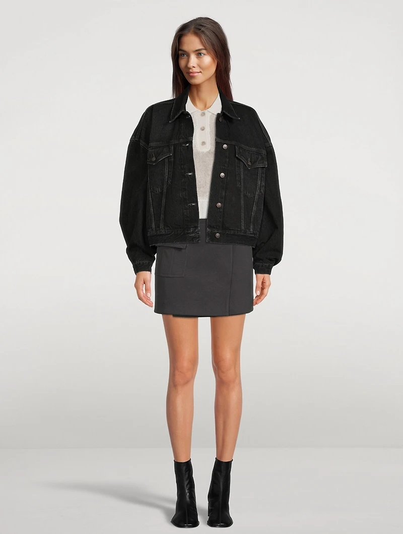 Heavy Crepe Mini Wrap Skirt