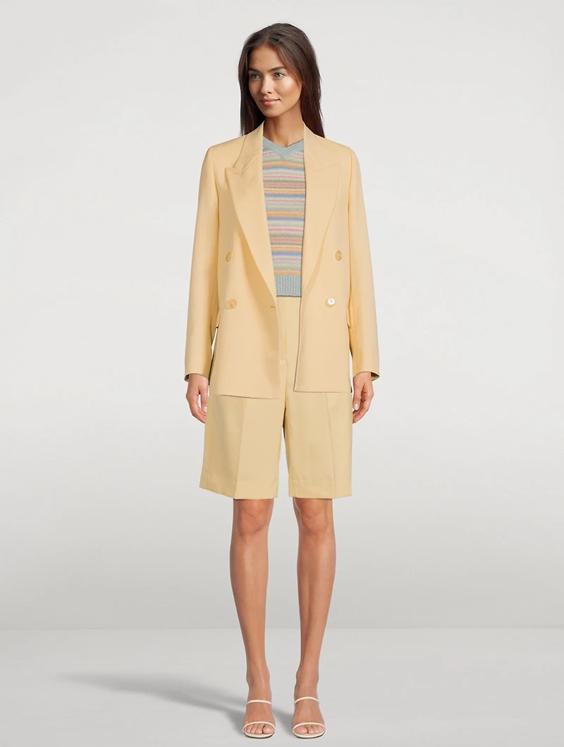 Tailored Double-Breasted Suit Jacket