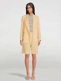 Tailored Double-Breasted Suit Jacket