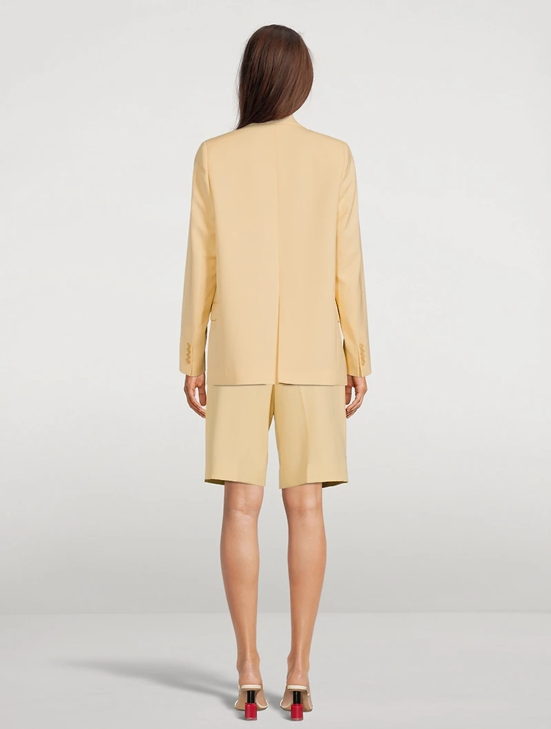 Tailored Double-Breasted Suit Jacket