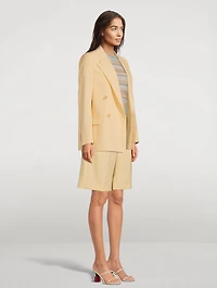 Tailored Double-Breasted Suit Jacket