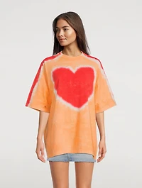 Cotton T-Shirt With Tie-Dye Heart