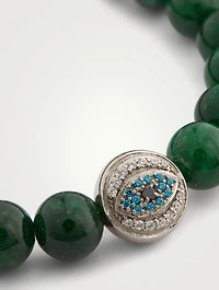 Bohème Silver Evil Eye Korean Jade Bracelet