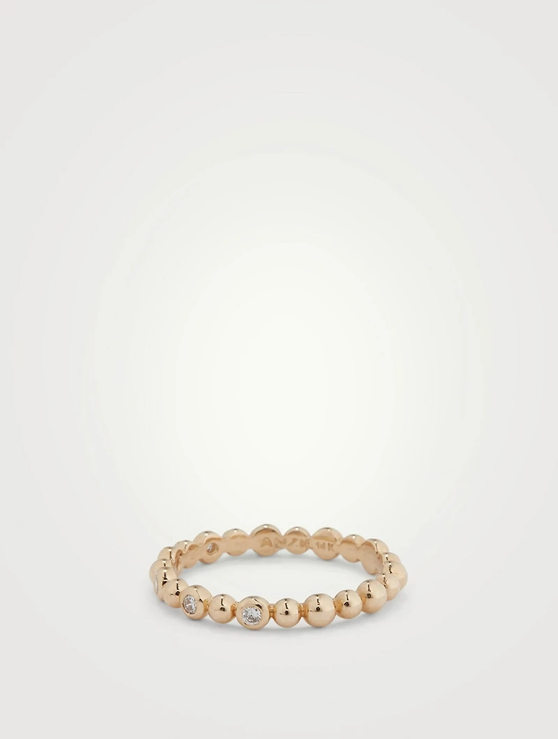 Dew Drop Étoile 14K Gold Ring With Diamonds